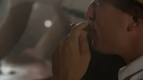 There is a lot of smoking in this bar Stock Footage 112197448