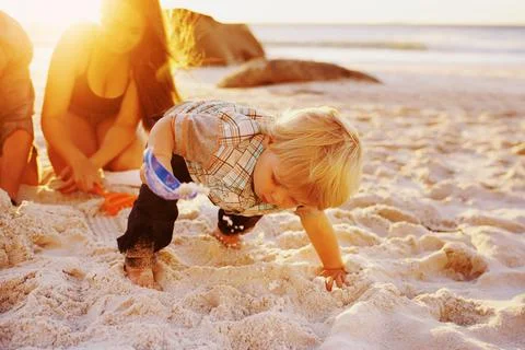 There is lots to learn at the beach Stock Photos