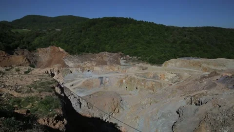 There is a mine in the forest 1 Video stock 329797405
