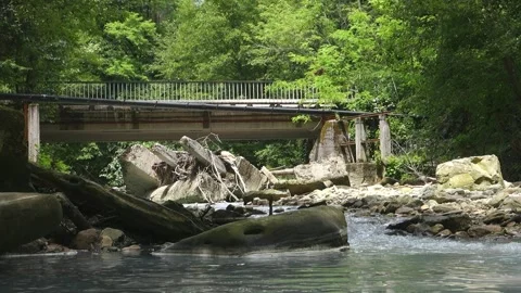There is a new bridge over the sulfur river. Stock Footage 201173245
