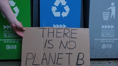 There Is No Planet B Banner Ecology Recycling social message Stock Footage 163239152
