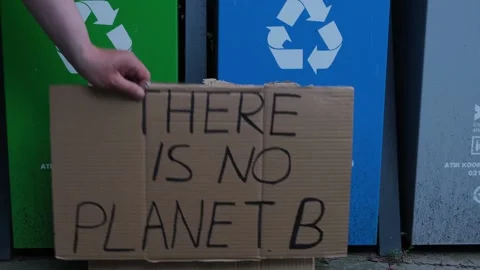 There Is No Planet B Banner Ecology Recycling social message Stock Footage 163239532