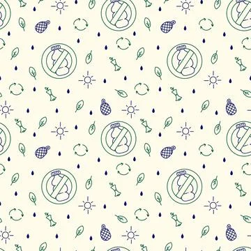 There is no plastic pattern. The concept of Eco, Bio life, sustainable waste Stock Illustration