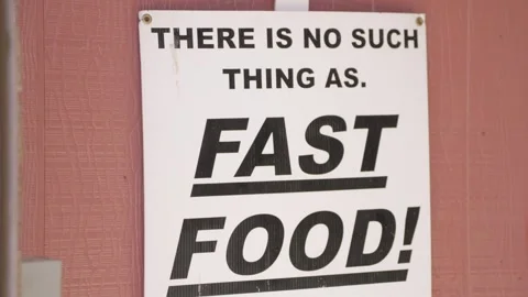 There is no such thing as fast food sign Stock Footage 254518944