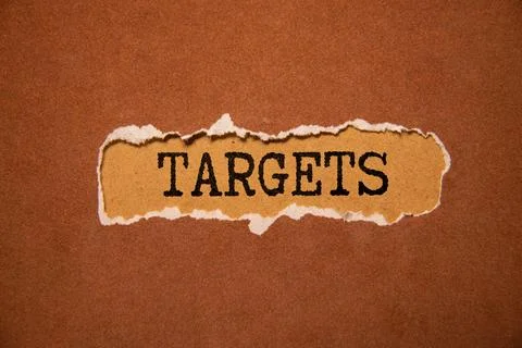 There is notebook with the word Target. It is as an eye-catching image Stock Photos
