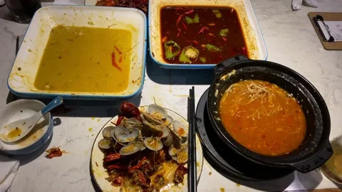 There is nothing left after a meal Stock Footage 139597411