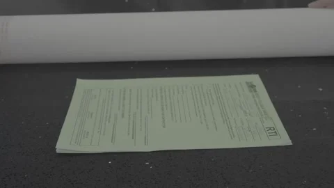 There is paper on the table 2 Stock Footage 331222048