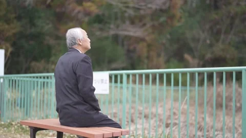 There is plenty of greenery in the spring noon park in Japan. A Japanese man Stock Footage 307379730