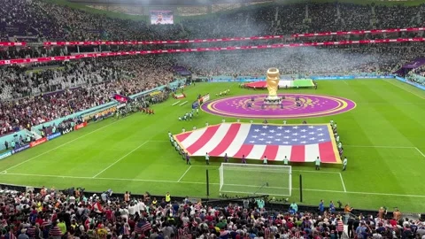 There is Smoke in the stadium after fire work and light show at hazy night Vidéo 229755969