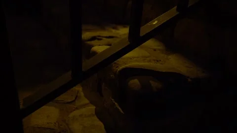 There is a spot light falling on the stair in the dark night Stock Footage 248831287