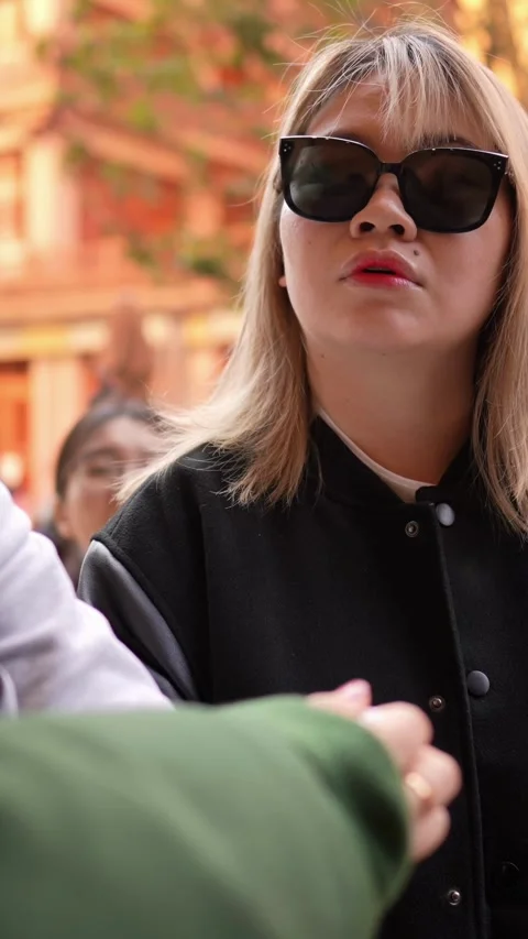 There is a stall on public roads on weekends in Shanghai, China. Women in their Video stock 302545014