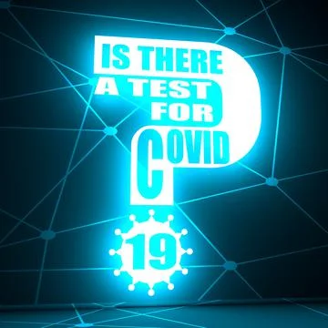 Is there a test for Covid 19 text Stock Illustration