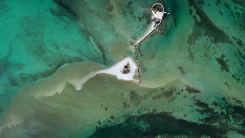 There is a very cute house built in the sea  4K Slow motion Stock Footage 255031769