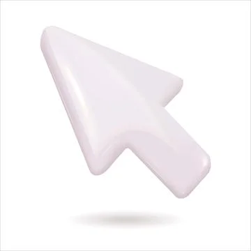 There is a white mouse pointer that casts a shadow on a white background Illustrazione stock