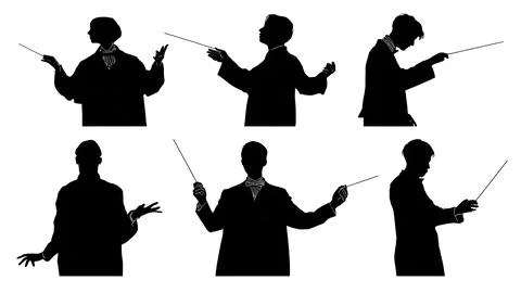 Theremin Player with Electronic Instrument Hand Gestures Stock Illustration