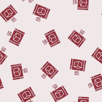 Thermal analysis materials engineering glyph seamless pattern Illustrazione stock