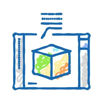 Thermal analysis materials engineering icon doodle illustration Stock Illustration