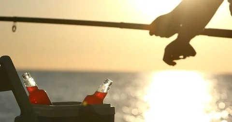 A thermal box with two bottles of red drinks Stock Footage 123900402