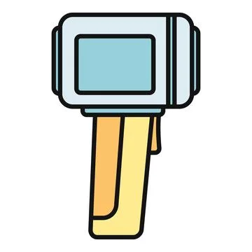 Thermal camera icon detecting temperature with infrared sensor Stock Illustration