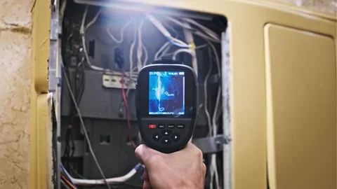 Thermal Camera Identifies Overheating Components Stock Footage 276220324