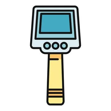 Thermal camera infrared sensor flat design icon illustration Stock Illustration