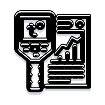 Thermal camera measuring temperature with data analysis graph Stock Illustration