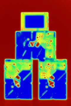 Thermal camera, SSD vs HDD disk drives Stock Photos