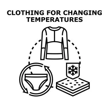 Thermal clothing adapting to changing temperatures concept Stock Illustration