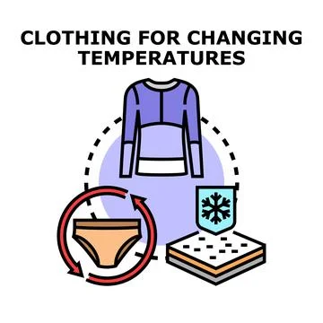 Thermal clothing adapting to changing temperatures concept Stock Illustration