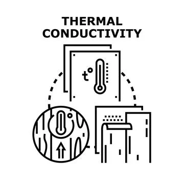 Thermal conductivity vector concept illustration outlining engineering Stock Illustration