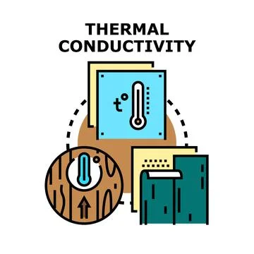 Thermal conductivity vector concept illustration outlining engineering Stock Illustration