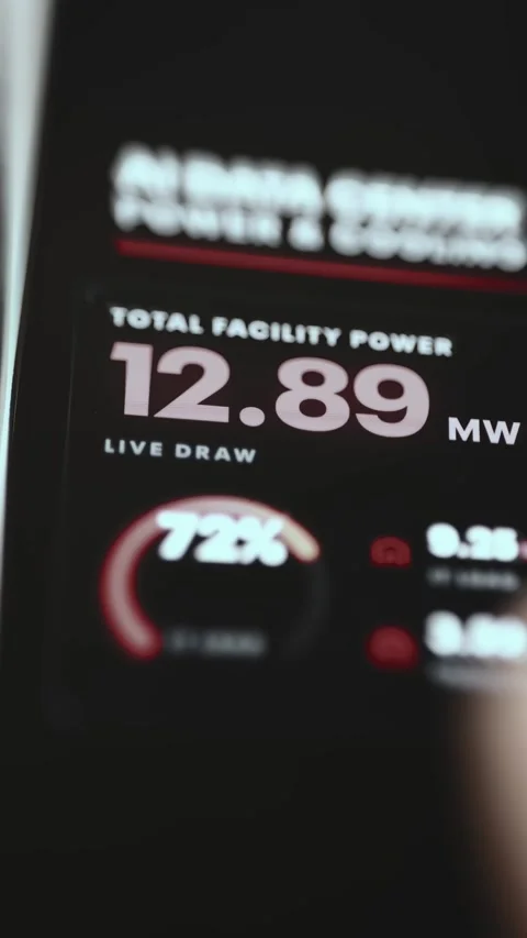 Thermal Control Capacity Planning Screen with Interactive Data Stock Footage 340560611