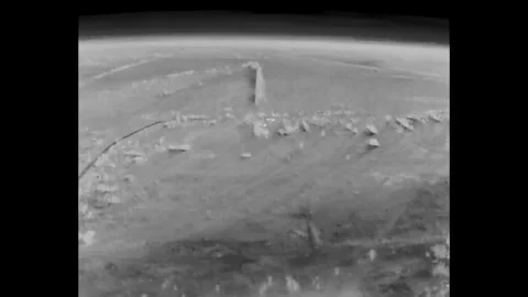 Thermal Drone View: Precise Strike on Treeline Positions in War Zone Stockbeeldmateriaal 332356967