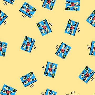 Thermal effect aquatic life vector seamless pattern 스톡 일러스트