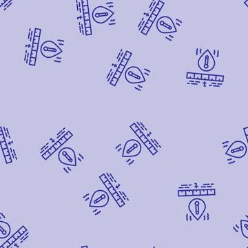 Thermal effect water quality pollution line seamless pattern Stock Illustration