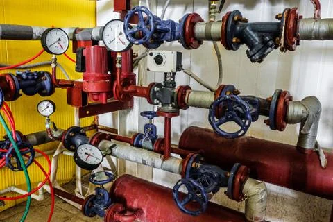 Thermal energy elevator unit. Thermal node. Stock Photos