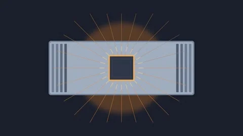 Thermal Engineering Microchannel Heat Pipe Heat Sink Motion Graphic Video stock 346984348