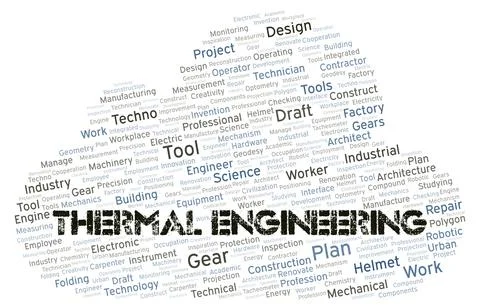 Thermal Engineering typography word cloud create with the text only イラスト素材
