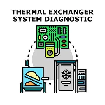 Thermal exchanger system diagnostic vector concept illustration 스톡 일러스트
