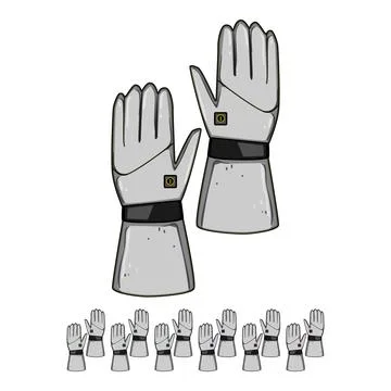 Thermal gloves heated cartoon vector graphic Stock Illustration
