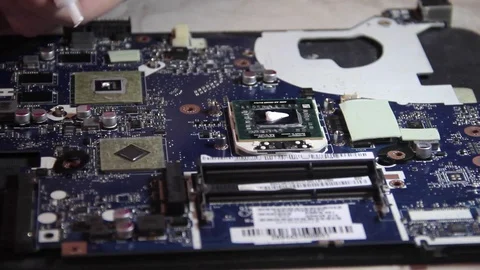Thermal grease on the processor of the computer Stock Footage 71507225