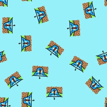 Thermal hotspot river pollution vector seamless pattern Stock Illustration