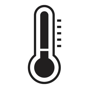 Thermal icon vector design template in black color isolated sign on white bac Stock Illustration