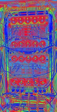 Thermal image of a blade enclosure in the data center Stock Photos