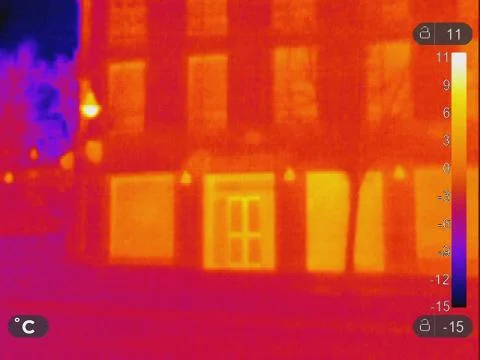 Thermal Image of building Stock Photos