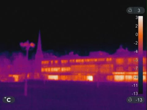 Thermal Image of building Stock Photos