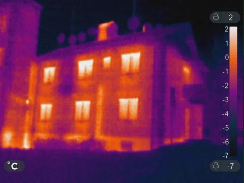 Thermal Image of building Stock Photos