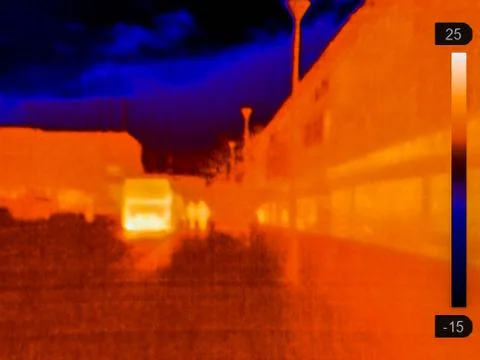 Thermal image of bus Stock Photos