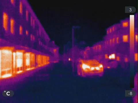 Thermal Image of a car Stock Photos