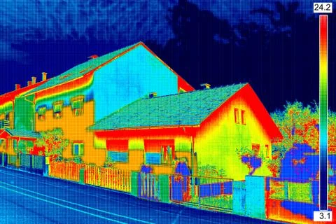 Thermal image on House Stock Illustration